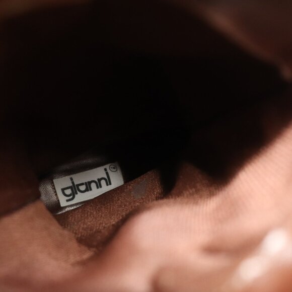 Vintage Gianni Leather Brown Woven Cowboy Boots Size 6 Half B - Picture 8 of 16